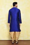 Shop Arihant Rai Sinha Blue Silk Embroidery Placket Kurta Set at Aza Fashions Shop_Arihant Rai Sinha_Blue Silk Embroidery Placket Kurta Set _at_Aza_Fashions