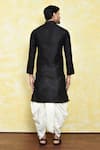 Shop_Samyukta Singhania_Black Art Silk Ripple Embroidery Kurta With Dhoti Pant _at_Aza_Fashions