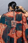 Shop_ASEEM KAPOOR_Multi Color Jacket-sheer Silk Printed Ritu Sheer Jacket And Trouser Set  