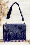 Buy_Kainiche by Mehak_Blue Bead Embellished Box Bag _at_Aza_Fashions