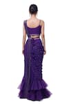 Shop_Onaya_Purple Georgette Embellished Cutdana V Pre-stitched Ruffle Saree With Blouse _at_Aza_Fashions