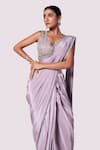 Shop_Onaya_Pink Crepe Embellished Mirror Border Pre-stitched Saree With Blouse _Online_at_Aza_Fashions