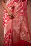 Buy_Sacred Weaves_Pink Katan Silk Handwoven Floral Jaal Paithani Sona Rupa Saree  _Online_at_Aza_Fashions