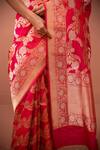 Buy_Sacred Weaves_Pink Katan Silk Handwoven Floral Jaal Paithani Sona Rupa Saree _Online_at_Aza_Fashions