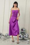 Buy_TheRealB_Purple Satin Plain Sweetheart Neck Enigmatic Empress Dress _at_Aza_Fashions