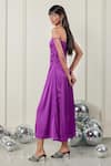 Buy_TheRealB_Purple Satin Plain Sweetheart Neck Enigmatic Empress Dress _Online_at_Aza_Fashions