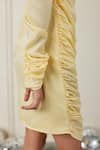 Therealb_Yellow Satin Round Neck Moments Dress _at_Aza_Fashions