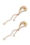 Opalina Soulful Jewellery_Gold Plated Crystals Embellished Twisted Earrings _Online_at_Aza_Fashions