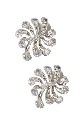 Buy_Opalina Soulful Jewellery_Silver Plated Crystals Abstract Spiral Earrings _Online_at_Aza_Fashions