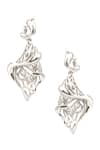 Shop_Opalina Soulful Jewellery_Silver Plated Web Spiral Pattern Earrings _at_Aza_Fashions
