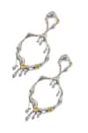 Buy_Opalina Soulful Jewellery_Silver Plated Citrine Melted Pattern Dangler Earrings _Online_at_Aza_Fashions