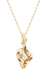 Shop_Opalina Soulful Jewellery_Gold Plated Crystal Shell Pattern Pendant _at_Aza_Fashions