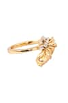 Buy_Opalina Soulful Jewellery_Gold Plated Crystal Half Floral Embellished Ring _Online_at_Aza_Fashions