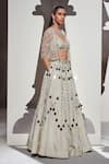 Shop_Divya Aggarwal_Ivory Tissue Mirrors, Beads Anora Embellished Lehenga Set With Jacket _Online_at_Aza_Fashions