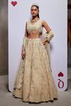 Shop_Divya Aggarwal_Ivory Organza, Muslin, Tulle Pearls Esther Embellished Bridal Lehenga Set _Online_at_Aza_Fashions