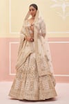 Buy_Angad Singh_Ivory Raw Silk Embroidered Zardozi And Dabka Bridal Lehenga Set _at_Aza_Fashions