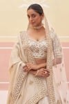 Shop_Angad Singh_Ivory Raw Silk Embroidered Zardozi And Dabka Bridal Lehenga Set _Online_at_Aza_Fashions