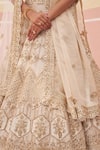 Angad Singh_Ivory Raw Silk Embroidered Zardozi Broad Dabka And Bridal Lehenga Set _Online_at_Aza_Fashions