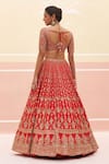 Shop_Angad Singh_Red Raw Silk Embroidered Zardozi Broad V Floral Bridal Lehenga Set _at_Aza_Fashions