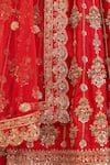 Buy_Angad Singh_Red Raw Silk Embroidered Zardozi Broad V Floral Bridal Lehenga Set _Online_at_Aza_Fashions