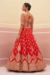 Shop_Angad Singh_Red Raw Silk Embroidered And Woven Zardozi Vintage Bridal Lehenga Set _at_Aza_Fashions