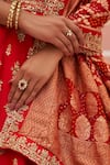 Buy_Angad Singh_Red Raw Silk Embroidered And Woven Zardozi Vintage Bridal Lehenga Set _Online_at_Aza_Fashions
