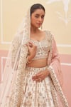 Angad Singh_Ivory Raw Silk Embroidered Zardozi Broad And Thread Bridal Lehenga Set  _Online_at_Aza_Fashions