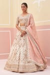 Buy_Angad Singh_Ivory Raw Silk Embroidered Zardozi Broad And Thread Bridal Lehenga Set  _Online_at_Aza_Fashions