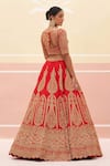 Shop_Angad Singh_Red Raw Silk Embroidered Zardozi Vintage Pattern Bridal Lehenga Set _at_Aza_Fashions