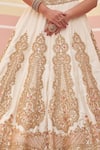 Angad Singh_Ivory Raw Silk Embroidered Zardozi Leaf Vintage Bridal Lehenga Set _at_Aza_Fashions