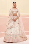 Buy_Angad Singh_Ivory Raw Silk Embroidered Zardozi Floral Thread Bridal Lehenga Set _at_Aza_Fashions