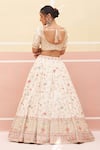 Shop_Angad Singh_Ivory Raw Silk Embroidered Zardozi Floral Thread Bridal Lehenga Set _at_Aza_Fashions