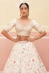 Shop_Angad Singh_Ivory Raw Silk Embroidered Zardozi Floral Thread Bridal Lehenga Set _Online_at_Aza_Fashions