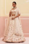 Buy_Angad Singh_Ivory Raw Silk Embroidered Zardozi Floral Jaal Bridal Lehenga Set _at_Aza_Fashions