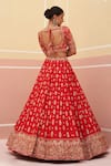 Shop_Angad Singh_Red Raw Silk Embroidered Zardozi Floral Pattern Bridal Lehenga Set _at_Aza_Fashions