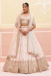 Buy_Angad Singh_Ivory Raw Silk Embroidered Zardozi Floral Mughal Bridal Lehenga Set _at_Aza_Fashions