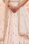 Angad Singh_Ivory Raw Silk Embroidered Zardozi Floral Mughal Bridal Lehenga Set _Online_at_Aza_Fashions