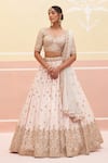 Buy_Angad Singh_Ivory Raw Silk Embroidered Zardozi Floral Mughal Bridal Lehenga Set _Online_at_Aza_Fashions