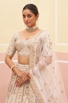Shop_Angad Singh_Pink Raw Silk Embroidered Zardozi Vintage Jaal Bridal Lehenga Set _Online_at_Aza_Fashions