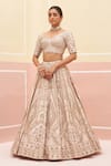 Angad Singh_Pink Raw Silk Embroidered Zardozi Vintage Jaal Bridal Lehenga Set _at_Aza_Fashions