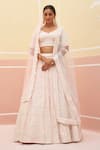 Buy_Angad Singh_Pink Raw Silk Embroidered Zardozi Floral Dabka Bridal Lehenga Set _at_Aza_Fashions