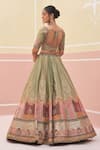 Shop_Angad Singh_Green Raw Silk Embroidered Velvet And Zardozi Bridal Lehenga Set _at_Aza_Fashions