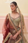 Buy_Angad Singh_Green Raw Silk Embroidered Velvet And Zardozi Bridal Lehenga Set _Online_at_Aza_Fashions