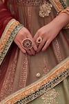 Shop_Angad Singh_Green Raw Silk Embroidered Velvet And Zardozi Bridal Lehenga Set _Online_at_Aza_Fashions