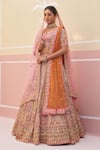Buy_Angad Singh_Pink Raw Silk Embroidered Organza Zardozi And Bridal Lehenga Set _at_Aza_Fashions