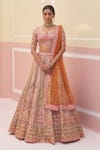 Angad Singh_Pink Raw Silk Embroidered Organza Zardozi And Bridal Lehenga Set _Online_at_Aza_Fashions