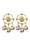 Shop_Radhika Agrawal Jewels_Gold Plated Crystals, Pearls Joe Bead Drop Danglers_at_Aza_Fashions