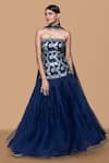 Buy_Sanjev Marwaaha_Blue Chanderi Brocade Woven And Embroidered Floral Pattern Anarkali With Dupatta _at_Aza_Fashions