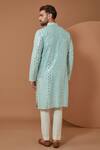 Shop_Kasbah_Blue Silk Mirrors, Embroidery Kurta And Pant Set _at_Aza_Fashions