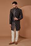 Buy Kasbah Black Silk, Cotton Embellished Sherwani Set at Aza Fashions Buy_Kasbah_Black Silk, Cotton Embellished Sherwani Set _at_Aza_Fashions